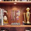 imageMkono Wooden Baseball Drip Necklace Organizer Holder Championship Ring Display Holder Softball Ring Holder Baseball Gifts for Boy Team Player Men Home Bedroom Decor