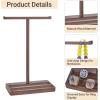 imageMkono Wooden Baseball Drip Necklace Organizer Holder Championship Ring Display Holder Softball Ring Holder Baseball Gifts for Boy Team Player Men Home Bedroom Decor
