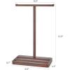 imageMkono Wooden Baseball Drip Necklace Organizer Holder Championship Ring Display Holder Softball Ring Holder Baseball Gifts for Boy Team Player Men Home Bedroom Decor