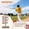 imageMkono Wooden Baseball Drip Necklace Organizer Holder Championship Ring Display Holder Softball Ring Holder Baseball Gifts for Boy Team Player Men Home Bedroom Decor