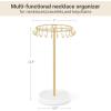 imageMkono Rotating Necklace Holder Metal Jewelry Display Stand Gold Necklace Organizer with 22 Hooks Adjustable Tree Tower for Storage and Hanging Bracelet Keychain Home Bedroom Decor Dressing Table Women