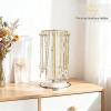 imageMkono Rotating Necklace Holder Metal Jewelry Display Stand Gold Necklace Organizer with 22 Hooks Adjustable Tree Tower for Storage and Hanging Bracelet Keychain Home Bedroom Decor Dressing Table Women