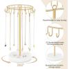 imageMkono Rotating Necklace Holder Metal Jewelry Display Stand Gold Necklace Organizer with 22 Hooks Adjustable Tree Tower for Storage and Hanging Bracelet Keychain Home Bedroom Decor Dressing Table Women