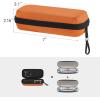 imageMkono Double Eyeglasses Case EVA Hard Shell Travel Sunglass Organizer with Zipper Closure Multiple Glasses Case for TravelOrange