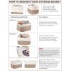imageMkono Woven Storage Basket Cube Cotton Rope Basket for Shelves Clothes Toys Towels Books Rectangle Bin with Handles for Organizing Decorative Gift 13 x 10 x 9 Brown and White 1 PackBrown and White