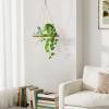 imageMkono Fake Hanging Plants with Ceramic Pot 25quot Realistic Artificial Plants for Home Decor Indoor Faux Green Leaf Plant with Modern White Planter for Desk Shelf Bathroom Decoration Pothos