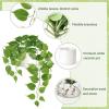 imageMkono Fake Hanging Plants with Ceramic Pot 25quot Realistic Artificial Plants for Home Decor Indoor Faux Green Leaf Plant with Modern White Planter for Desk Shelf Bathroom Decoration Pothos
