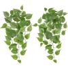 imageMkono Fake Hanging Plants 2pcs Artificial Plants for Home Decor Indoor Fake Vines Greenery for Bedroom Wall Living Room Bathroom Kitchen Office Christmas Decor PothosNo Flowerpot