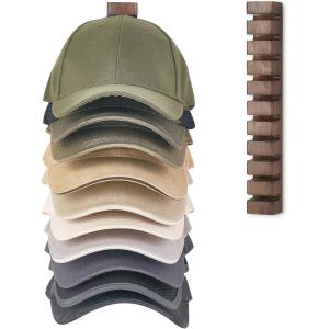 imageMkono Hat Organizer for Baseball Caps Hat Rack for Wall Hold Up to 10 Hats Hat Holder On Wall Ball caps Storage Organizer Display for Door Closet Entryroom Laundry Cap Organization