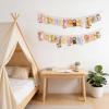 imageMkono 2 Pack Hanging Stuffed Animal Storage Hanger Nursery Wall Decor Boho Wood Beads Plushies Holder Display with 40 Clips Hanging Baby Hat Socks Photo Artwork for Kids Room Playroom Bedroom 76