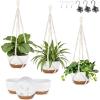 image:imageMkono Set of 310 Inch Hanging Planters for Indoor Plants with Self Watering Outdoor Hanging Plant Pot with Macrame Plant Hangers 2 Kinds Hanging Basket for Garden Home Ceiling Window Decor
