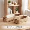 image:imageMkono Small Woven Basket for Organizing 2 Pack Paper Rope Baskets Decorative Storage Bins with Handle Cute Wicker Countertop Container Organizer for Shelves Living Room Bedroom Home Decor