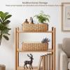 image:imageMkono Small Woven Basket for Organizing 2 Pack Paper Rope Baskets Decorative Storage Bins with Handle Cute Wicker Countertop Container Organizer for Shelves Living Room Bedroom Home Decor