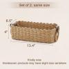 image:imageMkono Small Woven Basket for Organizing 2 Pack Paper Rope Baskets Decorative Storage Bins with Handle Cute Wicker Countertop Container Organizer for Shelves Living Room Bedroom Home Decor
