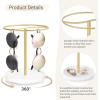 image:imageMkono 360 Rotating Sunglasses Organizer Eyeglasses Holder Stand Metal Frame with Wood Base Tray Storage Display Rack for up to 12 Pairs of Eyewear for Table Dresser Desk Bedroom
