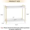 image:imageMkono Bathroom Counter Organizer 2 Tier Storage Shelf Wood Tray Metal Rack for Kitchen Coffee Station Vanity Home Office Countertop Sink Bathroom Decor for Cosmetic Skincare Perfume Gold and White