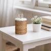 image:imageMkono Glasses Holder for Nightstand Rattan Protective Glasses Stand for Glass Eyeglass Organizer Holder for Desk TableBrown