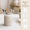 image:imageMkono Glasses Holder for Nightstand Rattan Protective Glasses Stand for Glass Eyeglass Organizer Holder for Desk TableWhite