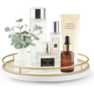 image:imageMkono Makeup Perfume Organizer Tray 360 Degree Rotating Lazy Susan Skincare Lotion Organizer Spinning Cosmetics Storage Display for Desk Countertop Bathroom Dresser Vanity Bedroom