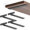 image:imageMkono 4 Pack Shelf Brackets Black Heavy Duty Metal Hidden L Bracket for Shelves Support Minimalistic Floating Shelf Bracket 4 Inch Rustic Industrial Wall Shelf Brackets4 Inch