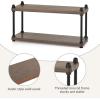 image:imageMkono Coffee Station Organizer Wooden Mug Holder for Countertop Cup and Mug Shelf for Coffee Bar Accessories Rustic Matcha Stand 2 Tier Storage and Display Rack for Tea Cups Kitchen OfficeBrown
