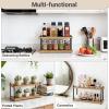 image:imageMkono Coffee Station Organizer Wooden Mug Holder for Countertop Cup and Mug Shelf for Coffee Bar Accessories Rustic Matcha Stand 2 Tier Storage and Display Rack for Tea Cups Kitchen OfficeWood
