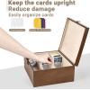 image:imageMkono Trading Card Storage Box Holds 1800 Cards with 10 Colorful Dividers amp 3 Card Supporters 3 Row Wooden Commander Deck Case Holder Organizer Fits for MTG YGO TCG PTCG and Sport Cards