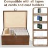 image:imageMkono Trading Card Storage Box Holds 1800 Cards with 10 Colorful Dividers amp 3 Card Supporters 3 Row Wooden Commander Deck Case Holder Organizer Fits for MTG YGO TCG PTCG and Sport Cards