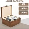 image:imageMkono Trading Card Storage Box Holds 1800 Cards with 10 Colorful Dividers amp 3 Card Supporters 3 Row Wooden Commander Deck Case Holder Organizer Fits for MTG YGO TCG PTCG and Sport Cards