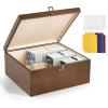 image:imageMkono Trading Card Storage Box Holds 1800 Cards with 10 Colorful Dividers amp 3 Card Supporters 3 Row Wooden Commander Deck Case Holder Organizer Fits for MTG YGO TCG PTCG and Sport Cards