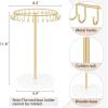 image:imageMkono Necklace Holder Metal Jewelry Display Stand Necklace Organizer with 22 Hooks for Storage and Hanging Bracelet Keychain Home Room Decor for WomenWhiteGold
