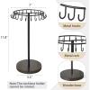 image:imageMkono Necklace Holder Metal Jewelry Display Stand Necklace Organizer with 22 Hooks for Storage and Hanging Bracelet Keychain Home Room Decor for WomenWhiteBlack