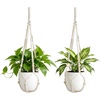 image:imageMkono Macrame Plant Hanger Indoor Hanging Planter Basket with Wood Beads Decorative Flower Pot Holder No Tassels for Indoor Outdoor Boho Home Decor 29 Inch POTS NOT Included 1 IvoryIvory