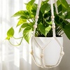 image:imageMkono Macrame Plant Hanger Indoor Hanging Planter Basket with Wood Beads Decorative Flower Pot Holder No Tassels for Indoor Outdoor Boho Home Decor 29 Inch POTS NOT Included 1 IvoryIvory