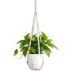 image:imageMkono Macrame Plant Hanger Indoor Hanging Planter Basket with Wood Beads Decorative Flower Pot Holder No Tassels for Indoor Outdoor Boho Home Decor 29 Inch POTS NOT Included 1 IvoryIvory