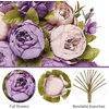 image:imageMkono Peonies Artificial Flowers 2 Packs 13 Stems Faux Peony Flowers Real Touch Fake Silk Bouquet for Arrangements Dining Table Centerpieces for Kitchen Bridal Wedding Party 2 Mixed WhitePurple