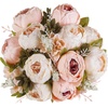image:imageMkono Peonies Artificial Flowers 2 Packs 13 Stems Faux Peony Flowers Real Touch Fake Silk Bouquet for Arrangements Dining Table Centerpieces for Kitchen Bridal Wedding Party 2 Mixed WhiteLight Pink
