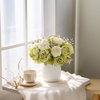 image:imageMkono Peonies Artificial Flowers 2 Packs 13 Stems Faux Peony Flowers Real Touch Fake Silk Bouquet for Arrangements Dining Table Centerpieces for Kitchen Bridal Wedding Party 2 Mixed WhiteNew Green