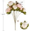 image:imageMkono Peonies Artificial Flowers 2 Packs 13 Stems Faux Peony Flowers Real Touch Fake Silk Bouquet for Arrangements Dining Table Centerpieces for Kitchen Bridal Wedding Party 2 Mixed WhiteLight Pink