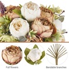 image:imageMkono Peonies Artificial Flowers 2 Packs 13 Stems Faux Peony Flowers Real Touch Fake Silk Bouquet for Arrangements Dining Table Centerpieces for Kitchen Bridal Wedding Party 2 Mixed WhiteMixed White