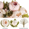 image:imageMkono Peonies Artificial Flowers 2 Packs 13 Stems Faux Peony Flowers Real Touch Fake Silk Bouquet for Arrangements Dining Table Centerpieces for Kitchen Bridal Wedding Party 2 Mixed WhiteLight Pink