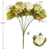 image:imageMkono Peonies Artificial Flowers 2 Packs 13 Stems Faux Peony Flowers Real Touch Fake Silk Bouquet for Arrangements Dining Table Centerpieces for Kitchen Bridal Wedding Party 2 Mixed WhiteNew Green
