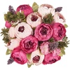 image:imageMkono Peonies Artificial Flowers 2 Packs 13 Stems Faux Peony Flowers Real Touch Fake Silk Bouquet for Arrangements Dining Table Centerpieces for Kitchen Bridal Wedding Party 2 Mixed WhiteDark Pink