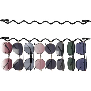image:imageMkono 2 Pack Sunglasses Organizer Wall Mounted Sunglass Holder Modern Metal Eyeglass Storage Hanging Eyewear Display EntrywayBlack
