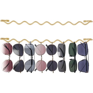 image:imageMkono 2 Pack Sunglasses Organizer Wall Mounted Sunglass Holder Modern Metal Eyeglass Storage Hanging Eyewear Display EntrywayGold