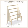 image:imageMkono 5Tier Earring Holder Organizer Metal Jewelry Display Stand with Tray Storage Rack for Hanging 112 Pairs of Stud Earrings Rings Home Room Dressing Table Deocr Gift for WomenGold