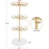 image:imageMkono Bracelet Holder Gold Metal Rotating Bracelet Display Stand 3 Tier Jewelry Tower rack with 36 Hooks and Wood Base Modern Adjustable Storage Organizer Tree for Selling Bangle Accessories WoodGold