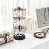 image:imageMkono Bracelet Holder Gold Metal Rotating Bracelet Display Stand 3 Tier Jewelry Tower rack with 36 Hooks and Wood Base Modern Adjustable Storage Organizer Tree for Selling Bangle Accessories WoodBlack