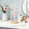 image:imageMkono Bracelet Holder Gold Metal Rotating Bracelet Display Stand 3 Tier Jewelry Tower rack with 36 Hooks and Wood Base Modern Adjustable Storage Organizer Tree for Selling Bangle Accessories WoodWood