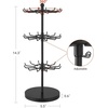 image:imageMkono Bracelet Holder Gold Metal Rotating Bracelet Display Stand 3 Tier Jewelry Tower rack with 36 Hooks and Wood Base Modern Adjustable Storage Organizer Tree for Selling Bangle Accessories WoodBlack